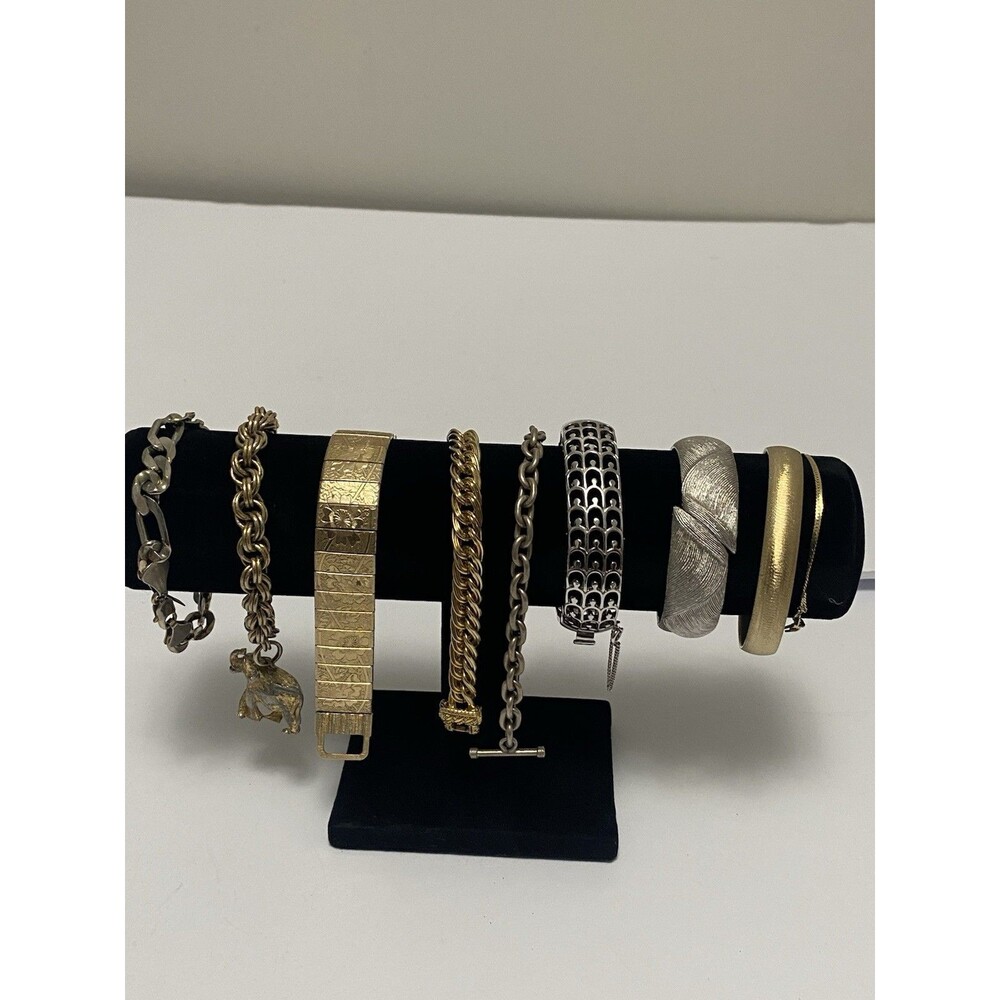 Vtg Mixed Lot  Of 9 Signed Jewelry Bracelet Goldette Monet Napier Trifari , Etc